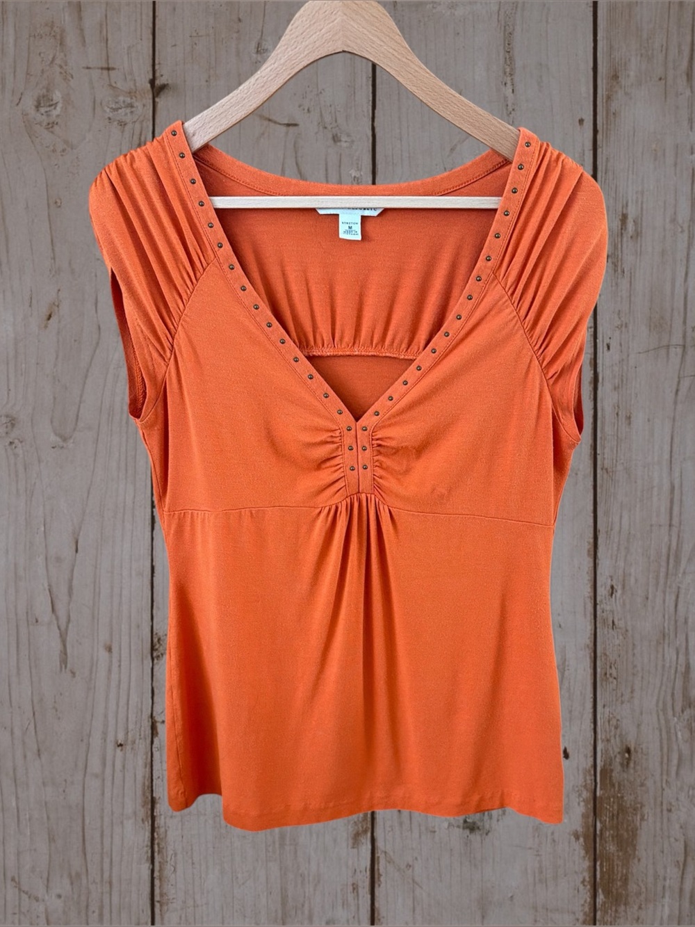 Banana Republic Orange Cap Sleeve V-Neck Top - Medium